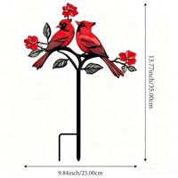 Kreativer Vogel-Gartenstecker aus Eisenkunst – Outdoor-Gartendekoration mit rustikalem Finish für Terrassen- und Wegegestaltung