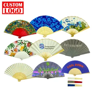 Giấy Vải In Ấn Gấp Tay Tùy Chỉnh Fan Đám Cưới Rất Nhiều Khuyến Mại Người Hâm Mộ Tay Tùy Chỉnh In