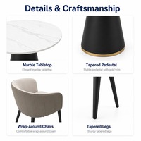 Ensemble de table et chaises de réunion de bureau modernes en gros, plateau en pierre frittée pour salle de conférence, livraison directe