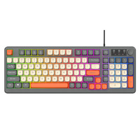 Clavier de jeu mécanique V68 à 68 touches, filaire USB-C, rétroéclairage RGB, Plug and Play, bouton rotatif personnalisé, touches PBT