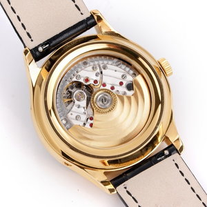 Montre de sport luxueuse pour homme, 42 mm, boîtier en acier inoxydable or rose, bracelet en cuir, cadran noir, phase de lune, calendrier, 5074R, haute qualité - Product Image 3