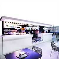 Meuble de bar à vin moderne en surface solide blanc glacier, finition ultra brillante, design écologique, pour usage agricole et scolaire, garantie 10 ans