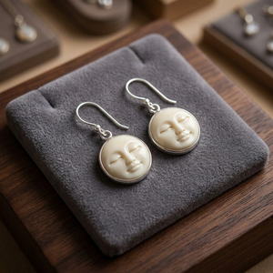 Pendientes Colgantes de Plata de Ley 925 de Última Moda, Diseño de Diosa Balinesa con Rostro de Hueso, Joyería Étnica Linda para Regalo de Boda o Fiesta - Product Image 2