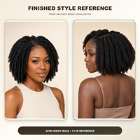 Extensions Synthétiques Afro Kinky en Gros pour Tresses, 11 Pouces, 90g, 20 Brins, Faibles Températures, Fabriquées à la Main et à la Machine, Monobrin