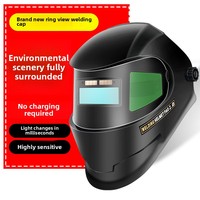Masque de soudage à obscurcissement automatique monté sur la tête, alimenté par énergie solaire, anti-éblouissement, anti-arc, visière argentée isolante thermiquement, lentille noire