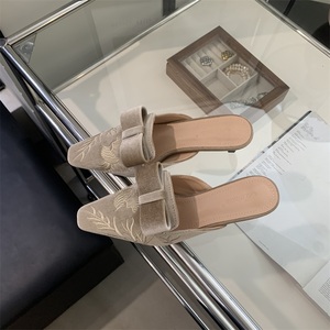Mules à nœud pour femmes, talons chaton, escarpins élégants à bout carré, chaussures de bureau tendance 2024 pour femmes - Product Image 2
