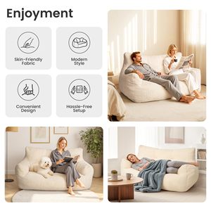 Sillón Puff Cómodo y Esponjoso de 2 Plazas, Sofá Holandés Ultra Suave de Pana, Sofá Cama para Adultos, Ideal para Sala de Estar o Dormitorio - Product Image 5