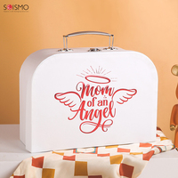 Vente en gros de mini-valise souvenir en carton vintage en papier rose pour enfants boîtes-cadeaux personnalisées avec poignée