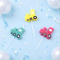 Bougies d'anniversaire artisanales en forme de camion colorées, personnalisées en usine, lot de 4, pour la fête des garçons, la Pâques et les décorations de gâteaux du Nouvel An