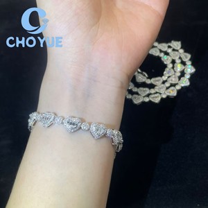 Oferta Especial: Conjunto de Joyería de Lujo para Boda y Fiesta para Mujer, Collar de Cadena de Tenis de Plata 925 con Moissanita de Corte Corazón, con GRA - Product Image 5