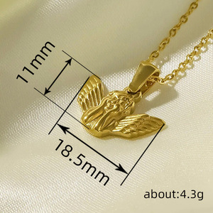 Collana con ciondolo a forma di angelo per donna, gioielli di moda in stile vintage, regalo per l'uso quotidiano - Product Image 4
