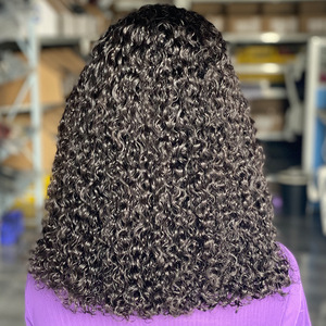 Parrucca brasiliana di capelli umani di breve lunghezza con chiusura frontale in pizzo da 14 pollici con onda libera diritta a onde profonde - Product Image 2