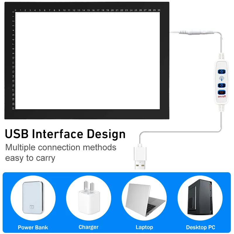 A2 çizim projektör Tablet grafik çizim tableti A2 LED ışık ped