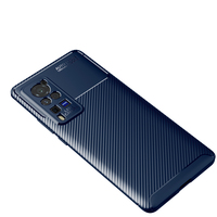 Casing Ponsel Efek Serat Karbon untuk VIVO X60 Pro, Penutup TPU Anti Gores, Penutup Karet Tipis, Pelindung Anti Benturan