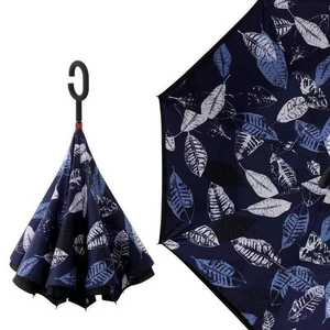 Parapluie inversé pliable coupe-vent à poignée en C pour homme et femme, protection solaire et pluie, double couche anti-UV, autoportant - Product Image 6