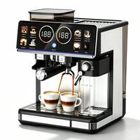 Cafetera 3 en 1 para el Hogar, Pantalla Táctil Inteligente y Luz Dinámica, Cafetera Espresso Totalmente Automática de 20 Bares con Molinillo