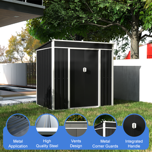 Abri de jardin stable à <span class=keywords><strong>pente</strong></span> unique anti-UV Abri en métal pour le stockage et l'extérieur de la maison - Product Image 4