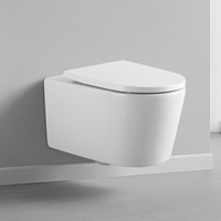 Siège de toilette mural à fermeture douce, toilette européenne de luxe sans rebord, toilette compacte pour petite salle de bain d'appartement