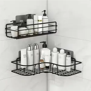 Wall Mounted Bathroom Corner Storage Shelf Corner No Drilling Shower Caddy With Hooks Shower Caddy Corner