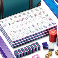 Offre Spéciale – Ensemble de 160 Tuiles de Mahjong Américain en Acrylique Multicolore, Pliable et Moderne, de 1 à 4 Niveaux, Emballage Valise de Voyage