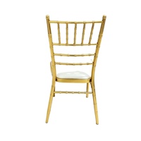 Chaises de banquet Chiavari en métal doré, empilables, pour usage commercial, pour adultes, vente en gros