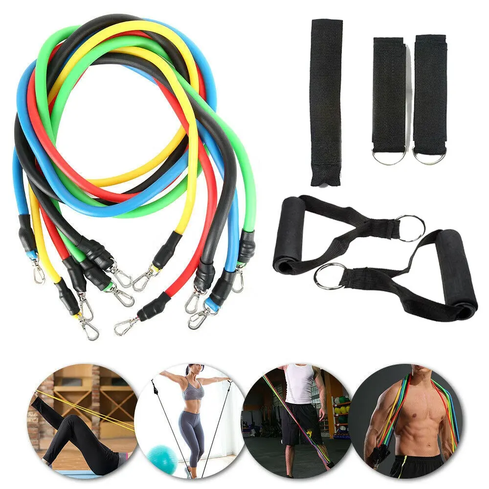 Thuis Fitness Kracht Oefenband 11 Pcs Kit Tpe Buis Touw Weerstand Band Set Groothandel