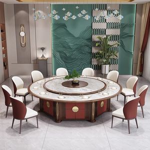 Điện rắn gỗ hiện đại vòng bàn ăn 2-người Câu Lạc Bộ đá tấm vô hình tự động lẩu bảng phòng riêng - Product Image 3