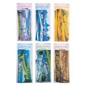 Magnifiques autocollants longs à thème de dessins animés - Série Urban Nature Tour - 6 paysages vintage pour la décoration des fêtes - Product Image 2