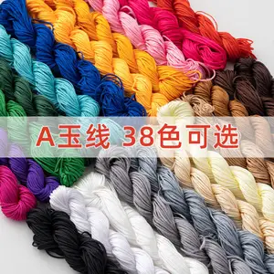 Hy Tự Làm Handmade Phụ Kiện Màu Đỏ Bọc Lõi Dây Bện Trung Quốc Knot 1Mm Một Chuỗi Ngọc Đính Cườm Vòng Đeo Tay Dòng Dây