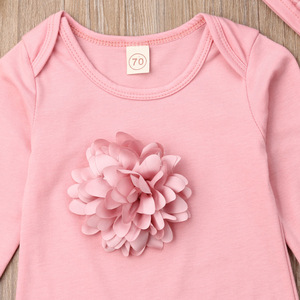 Combinaisons à manches longues à motifs floraux pour filles, ensembles pour nouveau-nés, barboteuse avec chapeau - Product Image 4