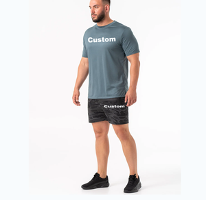 เสื้อยืดแขนสั้นบุรุษสีเขียวมะกอกพร้อมเสื้อยืดออกกำลังกาย95% 5% คอตตอน Pima อีลาสติน - Product Image 3