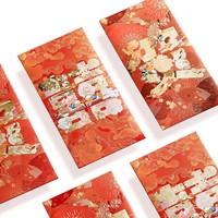 Fabrication sur mesure de pochettes rouges de luxe à la mode, impression d'enveloppes rouges mignonnes