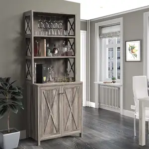 modern luxury wooden home bar cabinet display with led light mini bar cabinets liquor wine bar cabinet for home