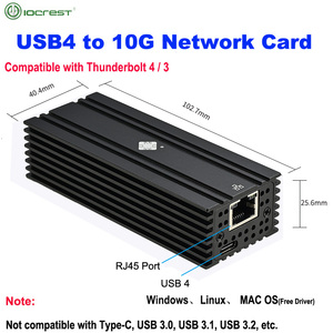 Usb4 cổng duy nhất 10g <span class=keywords><strong>Ethernet</strong></span> Adapter Tương thích với Thunderbolt 3/4 RJ45 10gbase-t <span class=keywords><strong>Ethernet</strong></span> Nic hỗ trợ Mac - Product Image 2