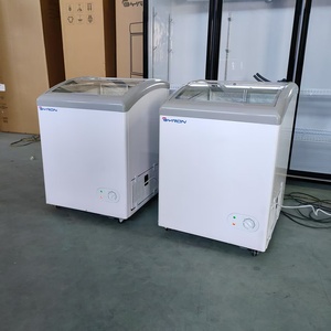 Congelador de helados con puerta corrediza de vidrio templado curvo para heladería, fabricado en China - Product Image 2