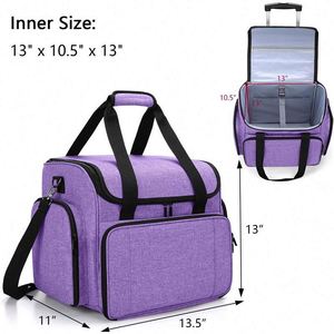Free Sample Collapsible Deluxe Polyester <b>Sewing</b> <b>Machine</b> Storage Case Rolling Trolley Tote Carrying <b>Bag</b> HEXIN Brand Model HXJ0440 - Product Image 6