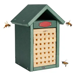 Easy To Install Durable Recycled Plastic Carpenter Bee Hive Wood Mason Bee House For Garden