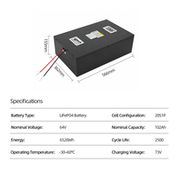 OEM ODM Paket Baterai LiFePO4 64V 102Ah Ukuran, Kapasitas, Konektor, dan Casing Kustom untuk Aplikasi Kendaraan Listrik