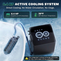 Refroidisseur d'eau pour bain de glace 110V 220V, installation encastrée sans tuyauterie, refroidit jusqu'à 39°F ° F 3 ℃   Refroidisseur de récupération à froid avec écran tactile et application Wi-Fi pour toute baignoire