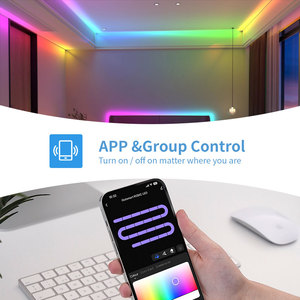 Joystar 24V 5m rgbic 5050 <span class=keywords><strong>LED</strong></span> Strip ánh sáng DIY Màu Thông Minh Wifi app điều khiển ws2811 <span class=keywords><strong>LED</strong></span> Strip Lights Set với thời gian - Product Image 4