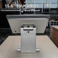 Terminal POS Plegable de Aluminio con Pantalla Táctil de 15.6 Pulgadas, Enfriamiento Pasivo sin Ventilador, Resistente al Agua y al Aceite para Comercio Minorista