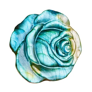 Hotsale Natural High Quality Hand Carved Small Labradorite Blue Flash Rose Flower Heading Carvings for Decoration