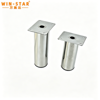 Pièces de meubles WINSTAR, pieds de canapé en fer chromé de 10 cm, pieds de table pour armoire, pieds de lit