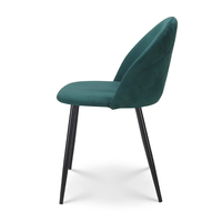 Chaises de salle à manger rembourrées en velours doux à pieds en métal de haute qualité pour le salon