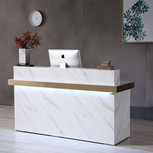 Top Selling Durable Modern Custom White Metal <b>Reception</b> Desk for Beauty Salon Mall Hotel Bathroom-Spa Nail Salon <b>Counter</b> - Product Image 1