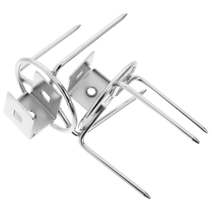 2 fourchettes à viande en acier inoxydable robustes, brochettes pour rôtissoire, accessoires de grillade pour friteuse à air, poulet, <span class=keywords><strong>dinde</strong></span>, poisson - Product Image 1