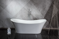 Baignoire traditionnelle polonaise, dimensions 1700 x 750, baignoire profonde pour adultes, baignoire autoportante à double marchepied