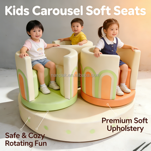 Manège motorisé sensoriel pour enfants, équipement de jeu intérieur/<span class=keywords><strong>extérieur</strong></span> aux couleurs printanières, idéal pour les cafés ludiques, centres commerciaux, fêtes et locations - Product Image 2