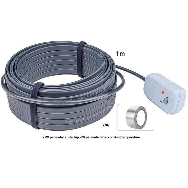 1m 25w Pipe Antifreeze Electric Heating Cable 220V Self-limiting Temperature Water Pipe Heat Trace Cable