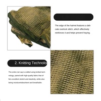 Écharpe tactique camouflage en polyester à grande maille, style militaire, pour dissimulation en extérieur, chasse, coupe-vent et respirante